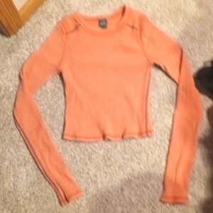 Orange long sleeve crop top